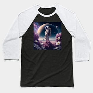 Astronaut on a flower planet Baseball T-Shirt